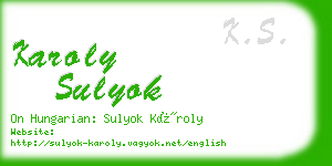 karoly sulyok business card